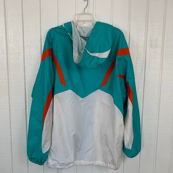 Women Vintage Colorblock Windbreaker Athleisure Hoodie Jacket Teal Size 2XL - Picture 6 of 9